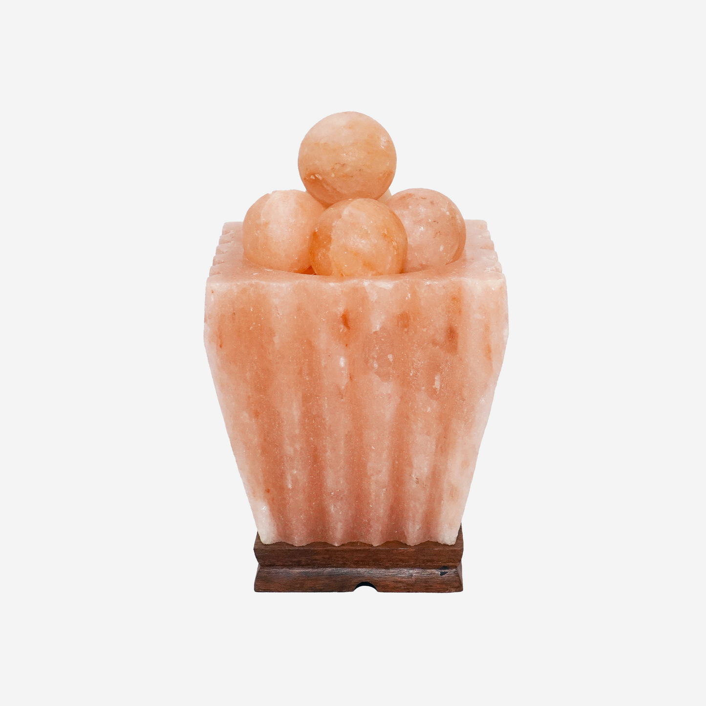 Square Fire Bowl with Balls Himalayan Salt Lamp