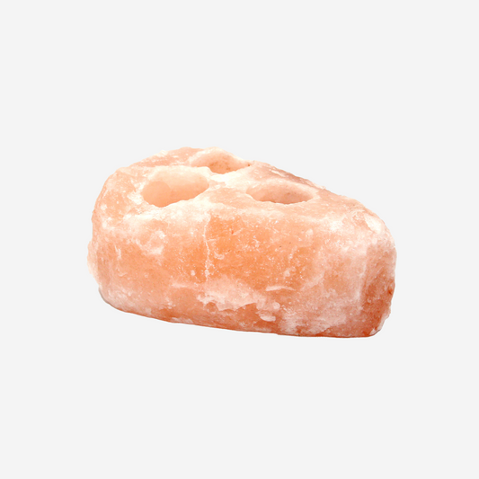 3-Hole Triangle Natural Shape Himalayan Salt Candle Holder