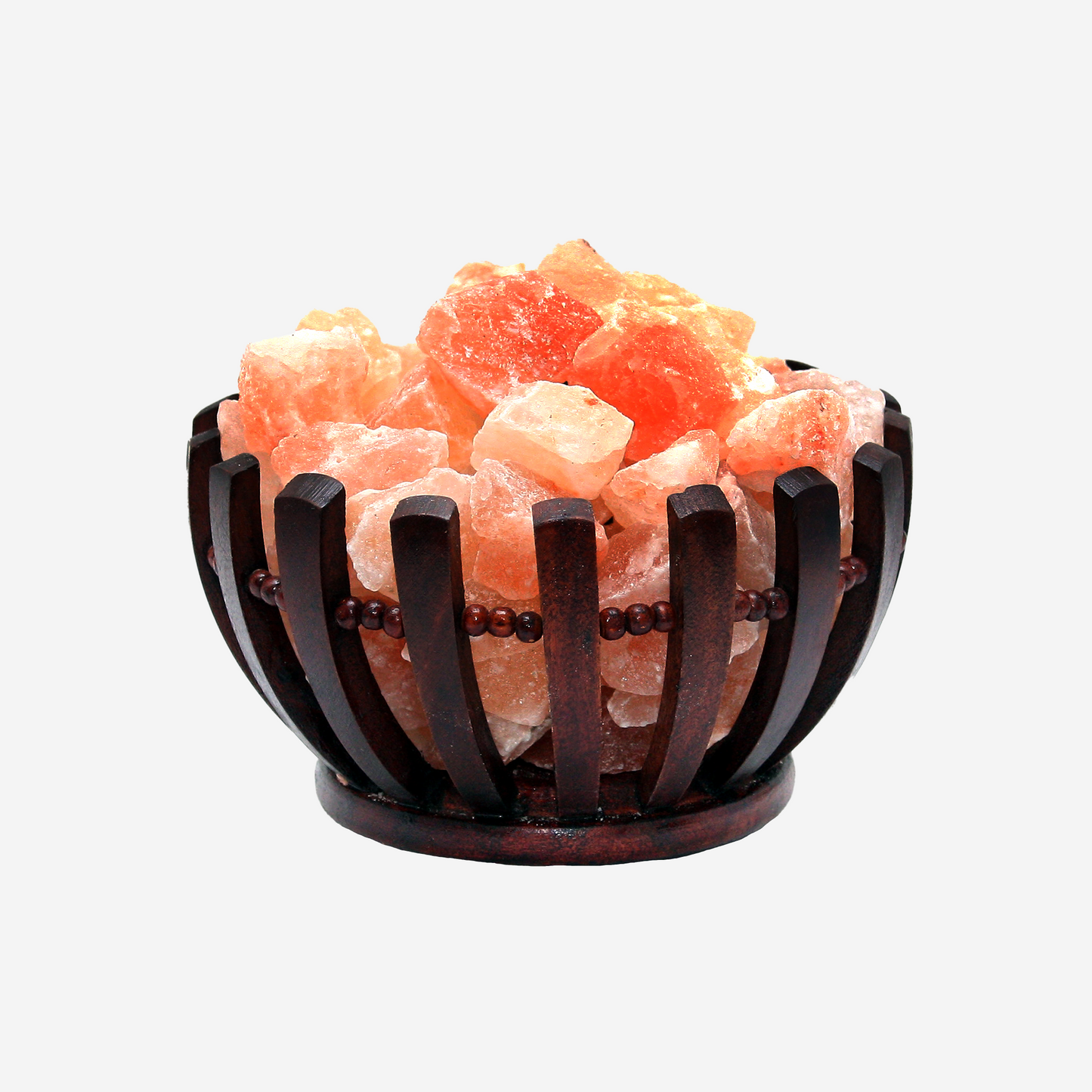 Bowl Wooden Basket Himalayan Salt Lamp