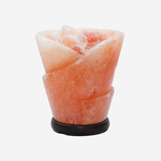 Tall Rose Fire Bowl Himalayan Salt Lamp