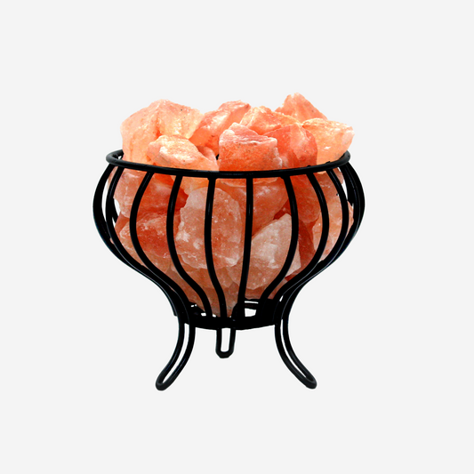 Apple Iron Basket Himalayan Salt Lamp - Small